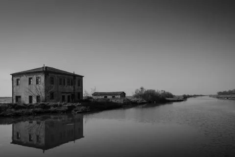 Old salt pan of Comacchio Vecchia salina di Comacchio Stock Photos