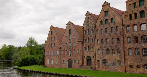 Old Salt Storage Facility in Luebeck, Germany [8K] Stock Footage 204120239