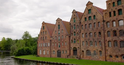 Old Salt Storage Facility in Luebeck, Germany [Shot in 8K] Stock Footage 204121042