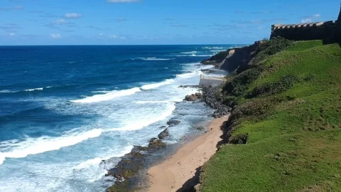 Old San Juan beach Stock Footage 86196535
