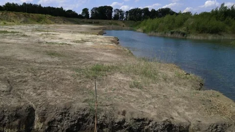 An old sand quarry that has not been used for a very long time Video stock 277486913