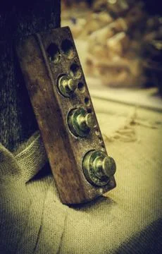Old scales weights Stock Photos