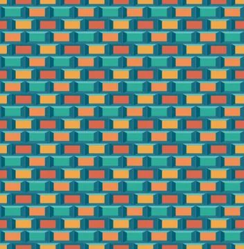 Old school 8 bit brick arcade game style background (seamless vector) Illustrazione stock