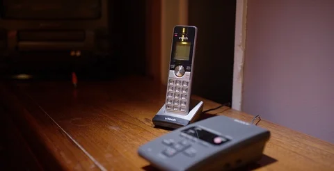 Old school answering machine blinking Stock Footage 108515155