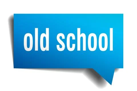 Old school blue 3d speech bubble Stock Illustration
