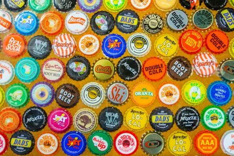 Old School Bottle Caps Stock Photos