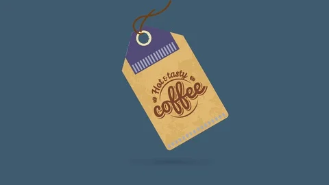 Old school cafe brand using vintage typography and coffee beans doodles Stock Footage 128351910