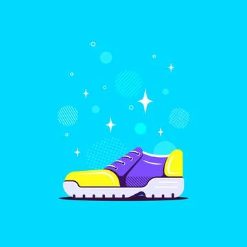Old school classic sneaker. Flat style design. Stock Illustration