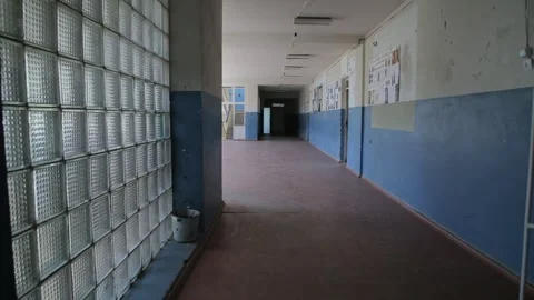 An old school corridor 1 Stock Footage 322152198