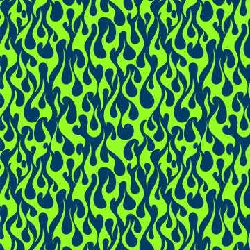 Old School fire flames seamless pattern Stock Illustration