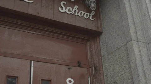 Old school front door slider shot Stock Footage 90396037