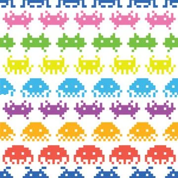 Old school game vector pattern Stock Illustration