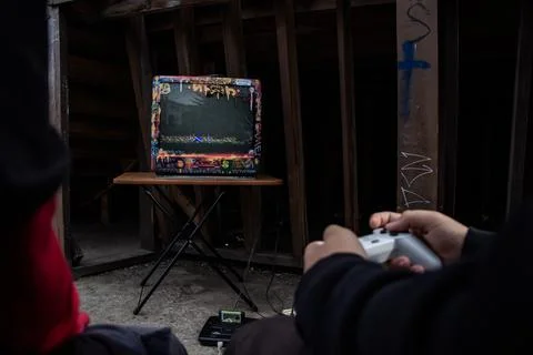 Old school gaming Foto stock