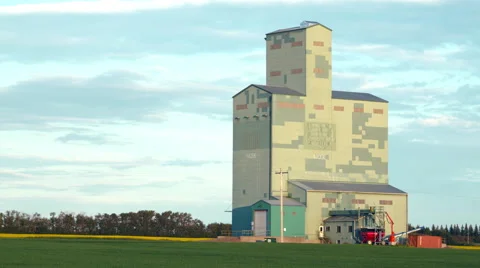 Old school grain elevator Stock Footage 67642999