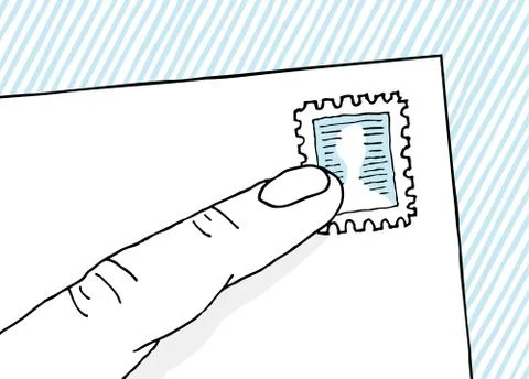 Old school mail stamp Stock Illustration