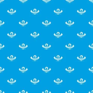 Old school music pattern seamless blue Stock Illustration