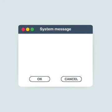 Old School Operating System Message Template. Classic Computer User Interface Illustrazione stock
