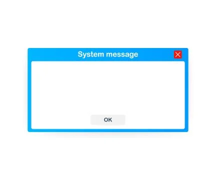 Old School Operating System Message Template. Classic Computer User Interface Stock Illustration
