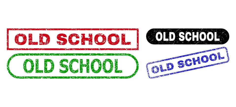 OLD SCHOOL Rectangle Watermarks with Corroded Surface Stock Illustration