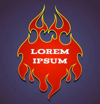 Old school red flame background element Stock Illustration