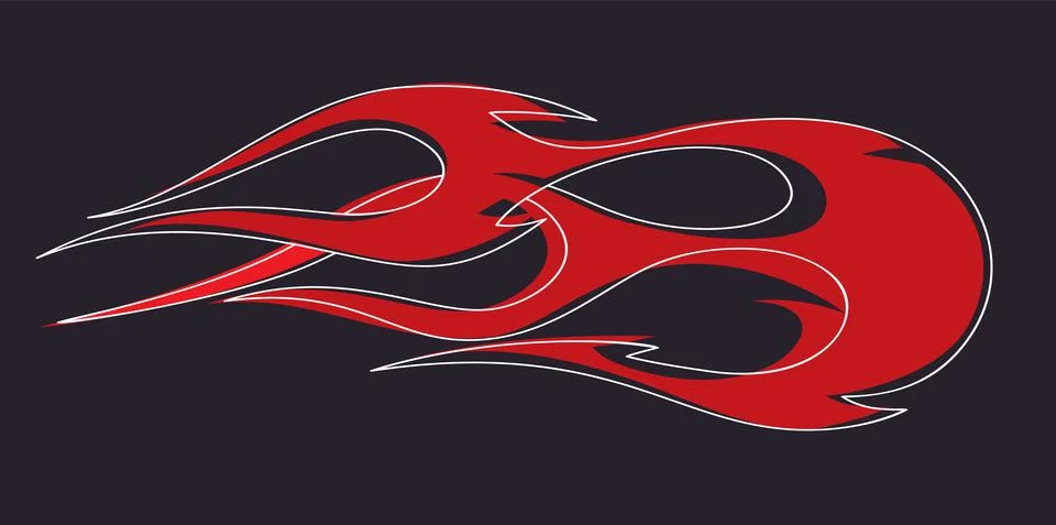 Old school red flame background element Stock Illustration