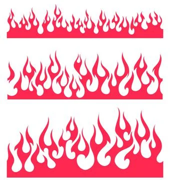 Old school red flame background elements set Stock Illustration