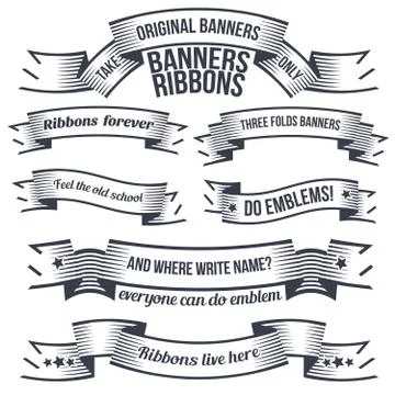 Old school ribbons Stock Illustration