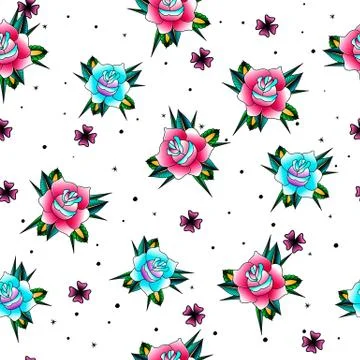 Old school tattoo pattern 2 Stock Illustration