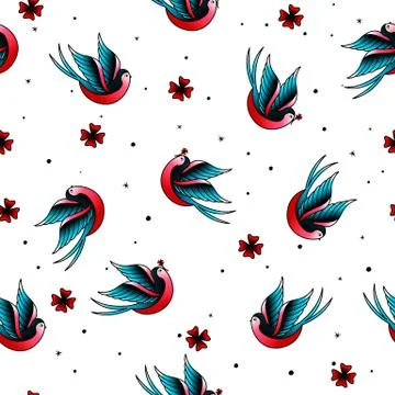 Old school tattoo pattern 2 Stock Illustration