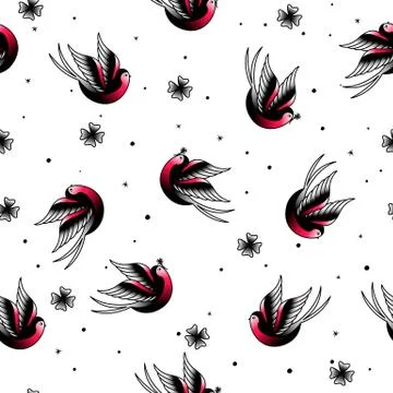 Old school tattoo pattern 3 Stock Illustration