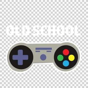 Old School Text With The Words and game controller Ilustração Stock