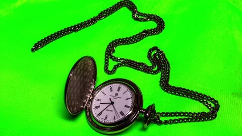 Old School Time-Piece Green Screen Time Flying Time Lapse Full HD Stock Footage 128592061