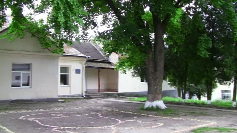 Old school with trees and a bell Stock Footage 331200816