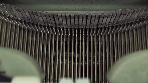 An old school typewriter. The keys move as letters are pressed Stock Footage 88488050