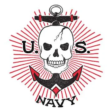Old school US Navy design. Stock Illustration