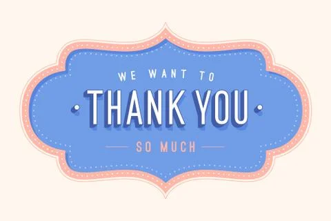 Old school vintage frame with text Thank You Stock Illustration