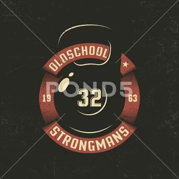Old school weight with a circular ribbon Stock Illustration