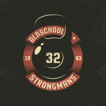 Old school weight with a circular ribbon Illustrazione stock