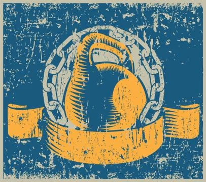Old school weightlifting Stock Illustration