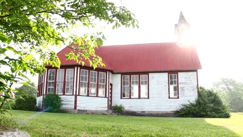 Old school/church with ray of light Stock Footage 5286111