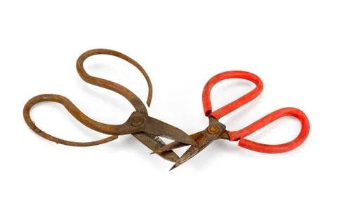 Old scissors full of rust Stock Photos