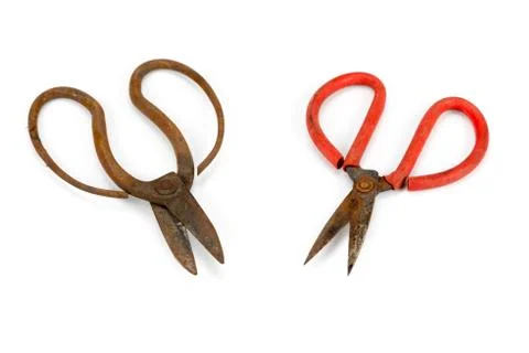 Old scissors full of rust Stock Photos