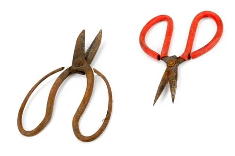 Old scissors full of rust Stock Photos