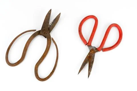 Old scissors full of rust Stock Photos