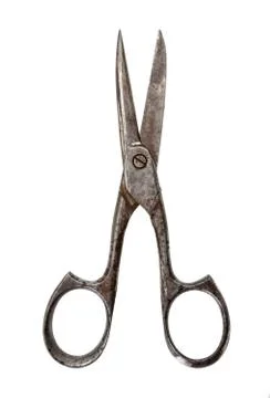 Old scissors isolated on white Stock Photos
