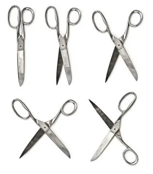 Old scissors set Stock Photos