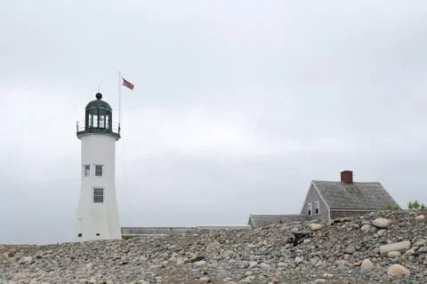 The old scituate light on cedar point in scituate, massachusetts Stock Photos