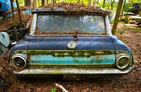 Old Scrap Station Wagon Stock Photos