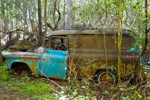 Old Scrap Van Stock Photos