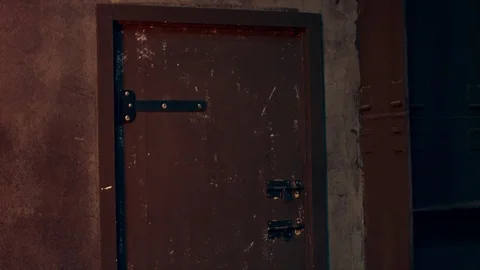 Old scratched door in the loft interior Stock Footage 70275679